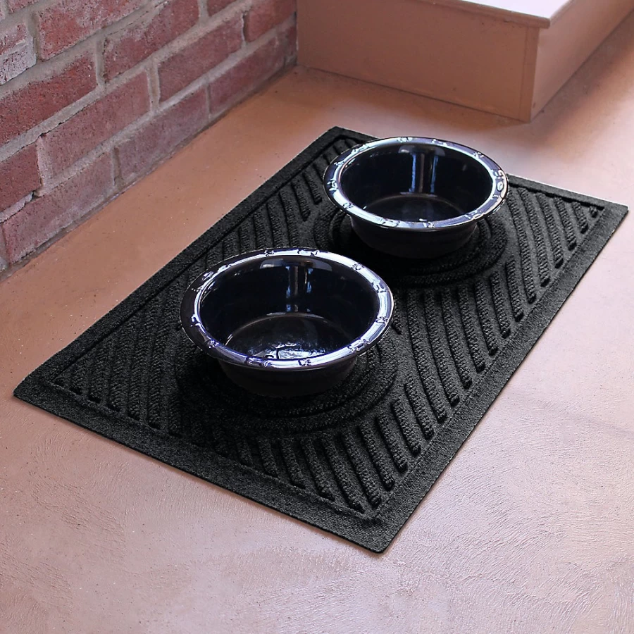 PetSmart WaterHog Waves Pet Bowl Mat - 27x18 Inch Non-Slip Floor Mat for Dog & Cat Food and Water Dishes