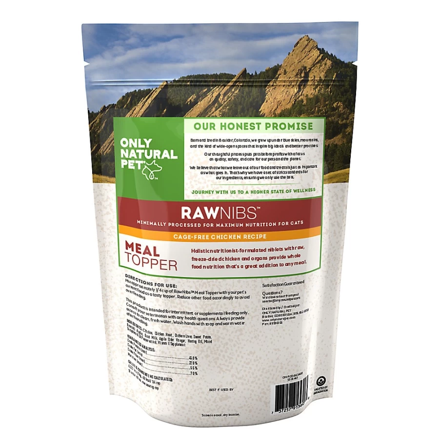 PetSmart Only Natural RawNibs High-Protein Cat Food Topper, 8 Oz - Grain-Free & Natural Ingredients for Cats