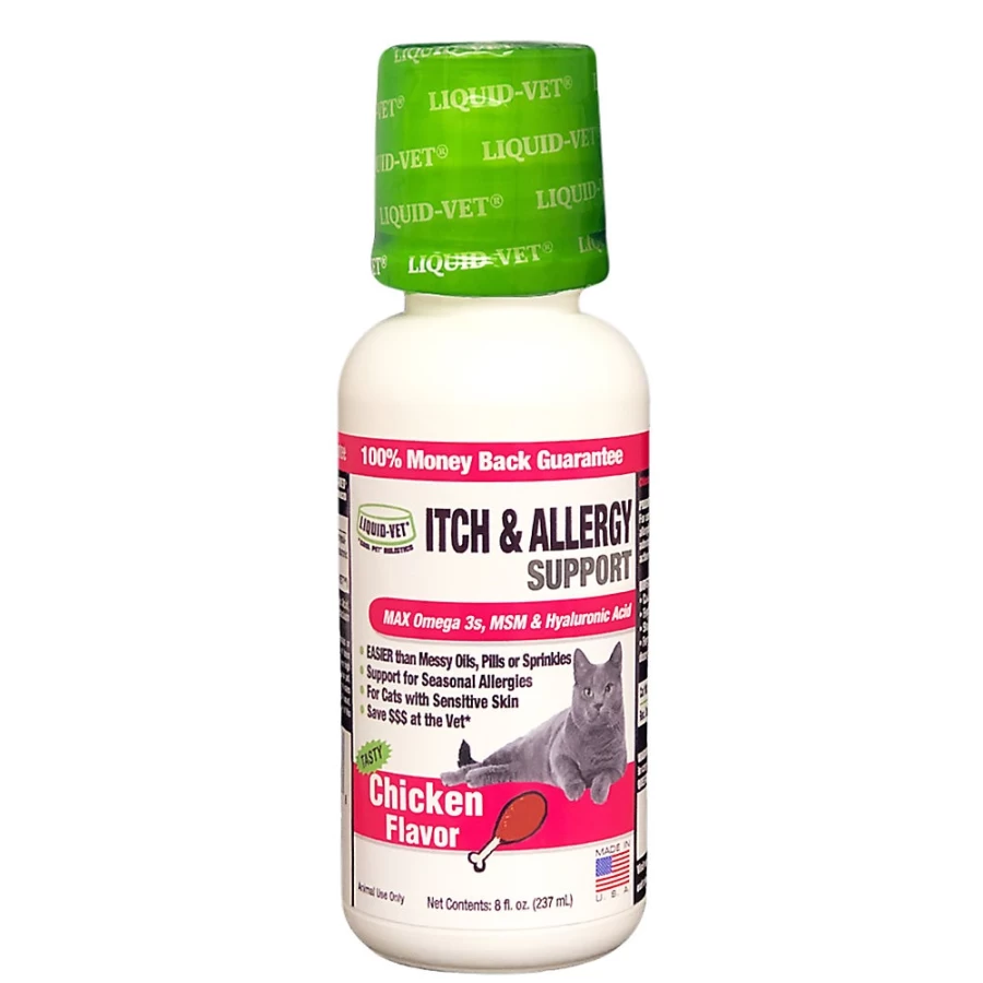 PetSmart Liquid-Vet Itch & Allergy Support Cat Formula - Chicken Flavored Relief for Skin & Allergies