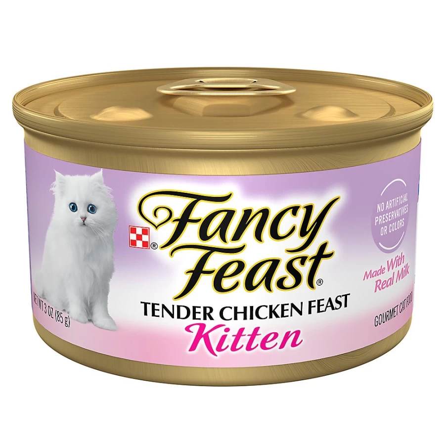 PetSmart Fancy Feast Grain-Free Kitten Wet Food - High-Protein 3.33 oz Canned Cat Food for Young Cats