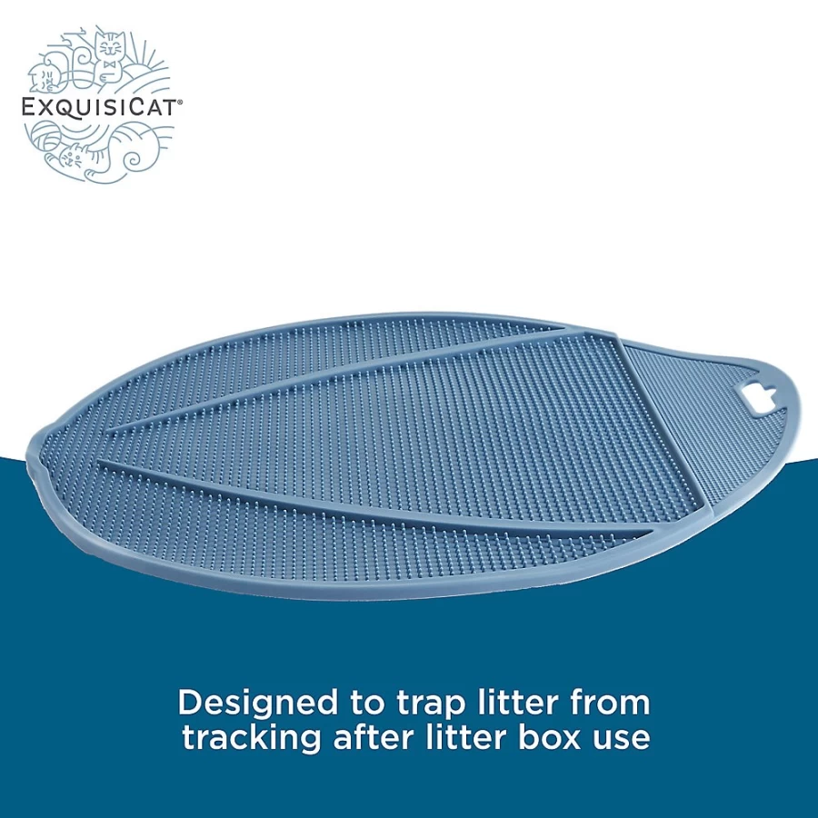 PetSmart ExquisiCat Blue Flexible Rubber Travel Litter Mat for Cats - Non-Slip, Easy Clean
