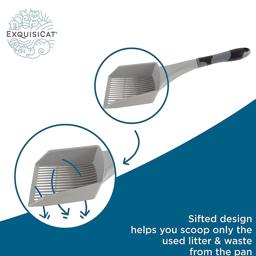 ExquisiCat Comfort Grip Easy Sift Cat Litter Scoop by PetSmart - Durable & Ergonomic Design