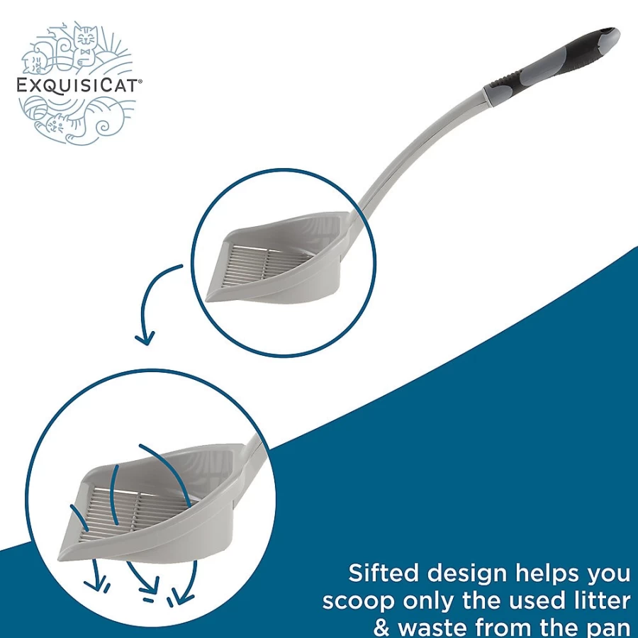 PetSmart ExquisiCat Long Handle Litter Scoop with Comfort Grip - Easy Sift Cat Waste Remover