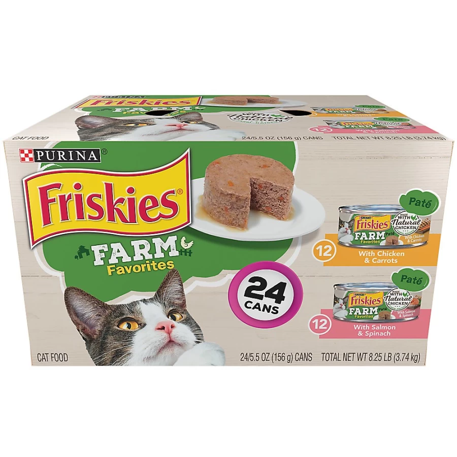 Purina Friskies Farm Favorites Wet Cat Food for Adults, 9.4 lb. Case - Natural Ingredients, No Artificial Colors or Flavors | PetSmart