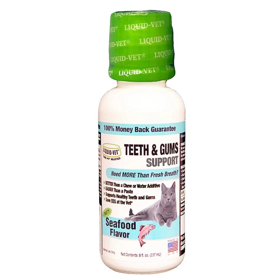 PetSmart Liquid-Vet Dental Care for Cats - Seafood Flavor Teeth & Gums Support Formula
