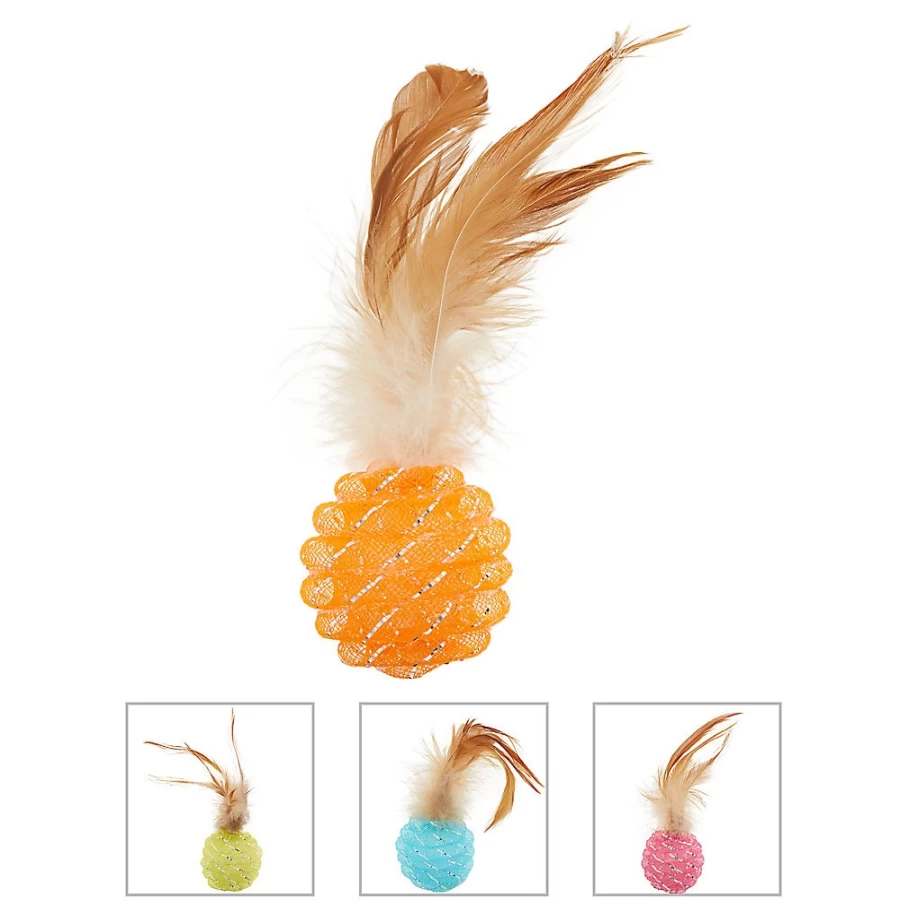 PetSmart Whisker City Interactive Feather Cat Toy with Mesh Ball for Play & Exercise