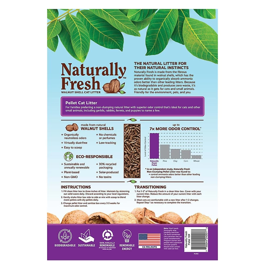 PetSmart Naturally Fresh Low Dust Walnut Cat Litter Pellets - Natural, Non-Clumping, Minimal Tracking