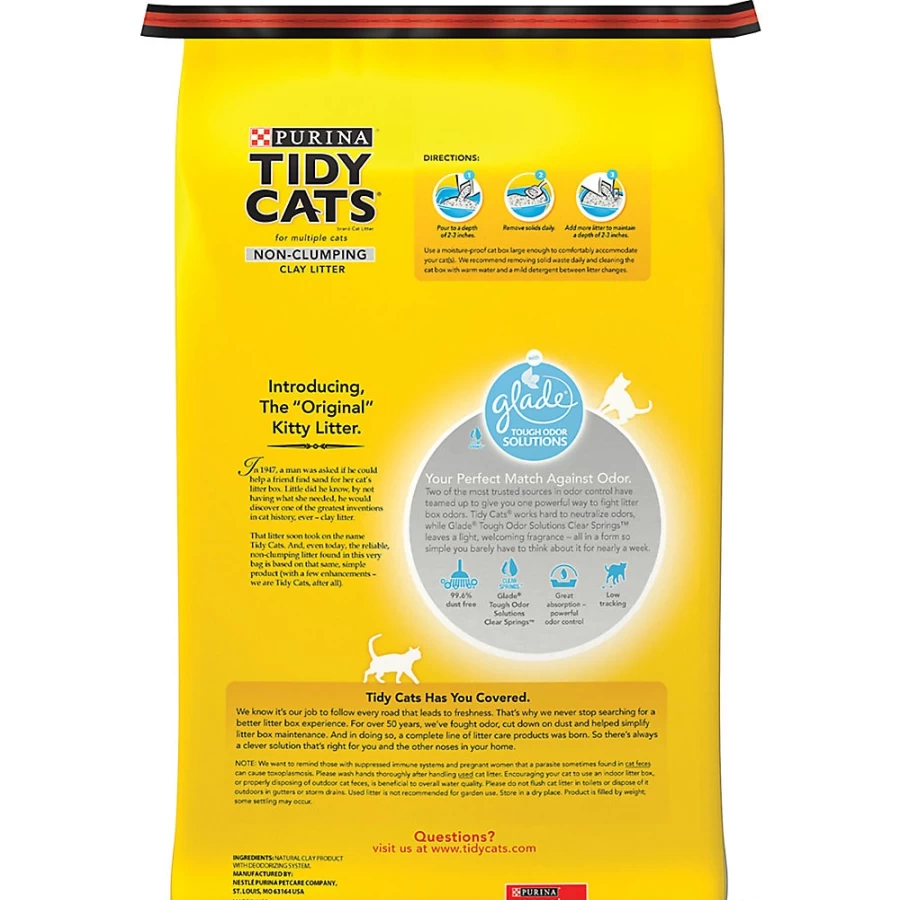 Purina Tidy Cats Non-Clumping Clay Cat Litter with Glade Clear Springs Scent - Low Dust, Multi-Cat Formula | PetSmart