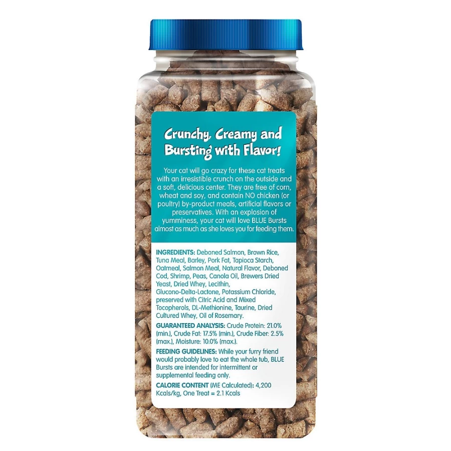 PetSmart Blue Buffalo Bursts Crunchy Cat Treats - Natural Savory Seafood Flavor for Cats