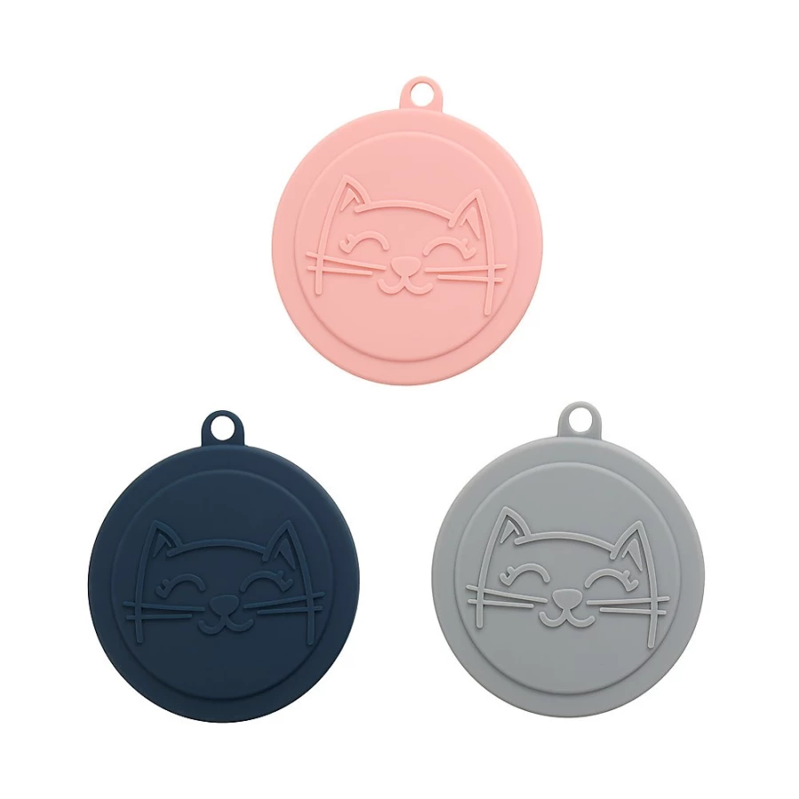 PetSmart Whisker City Leftovers Cat Food Can Covers - 3 Pack, Durable & Reusable Lid for Freshness