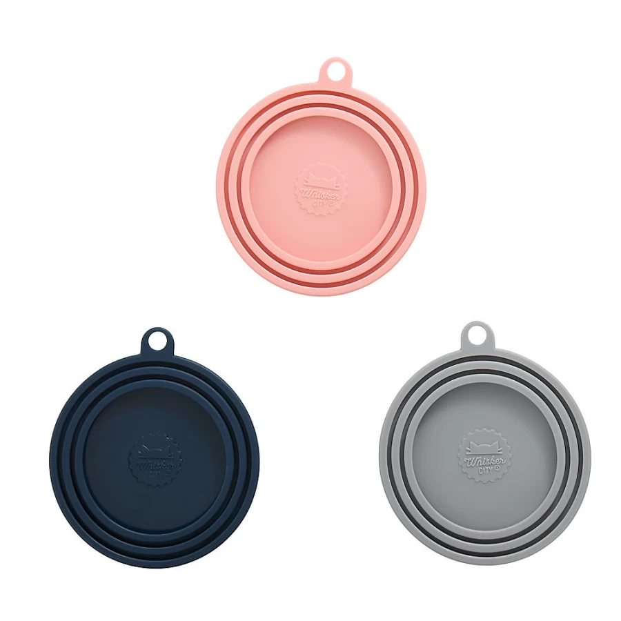 PetSmart Whisker City Leftovers Cat Food Can Covers - 3 Pack, Durable & Reusable Lid for Freshness