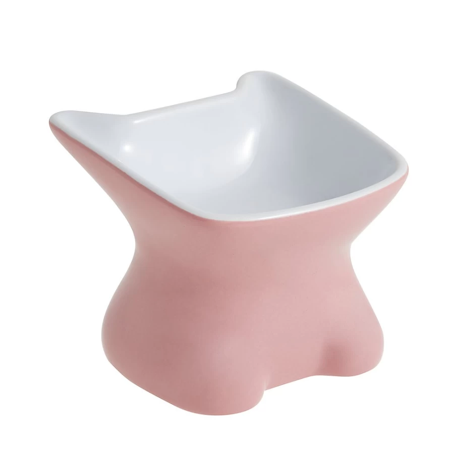 PetSmart Whisker City Elevated Ceramic Cat Dish - Raised Cat Food Bowl for Comfortable Feeding