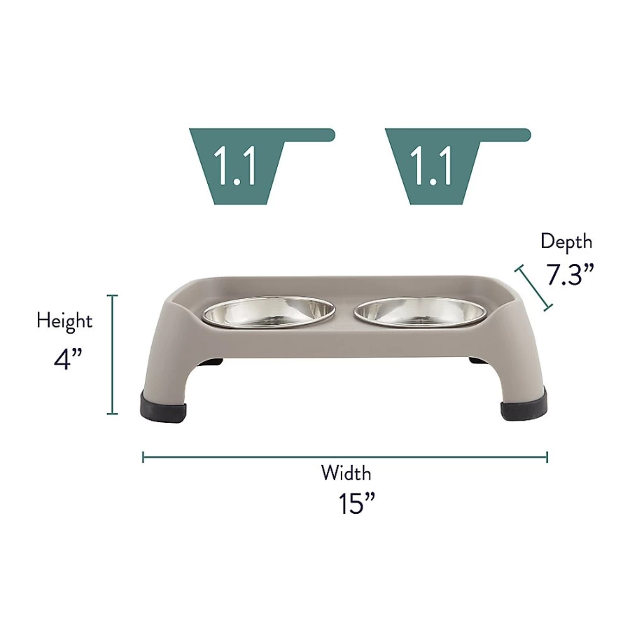 PetSmart Whisker City Elevated Double Cat Bowl - Foldable Diner for Cats