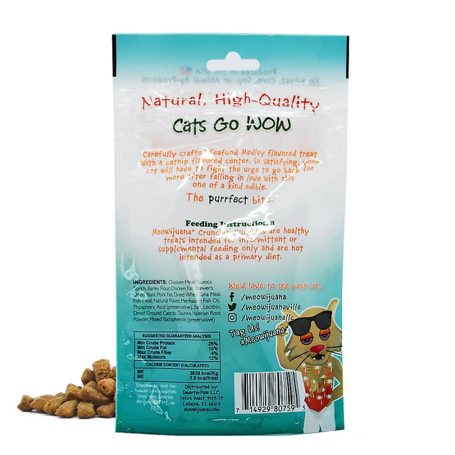 "PetSmart Meowijuana Crunchie Munchies - Irresistible Cat Treats for Your Feline"