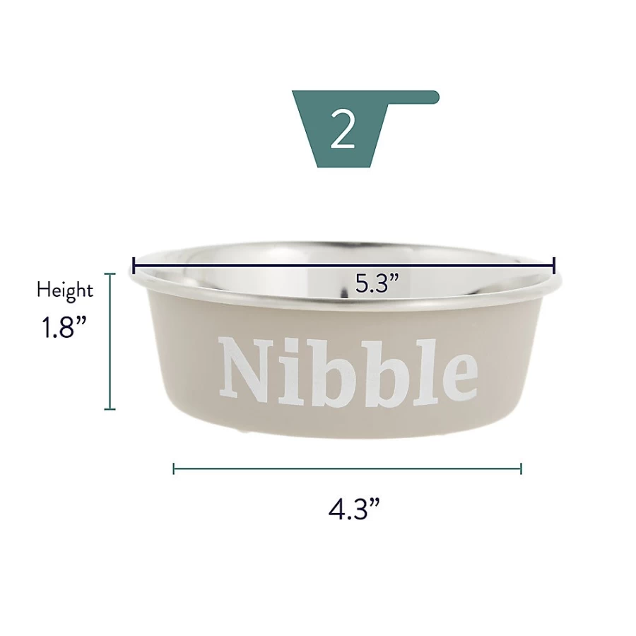 PetSmart Whisker City Purple Stainless Steel Cat Bowl, 2-Cup Capacity, Durable & Non-Slip Pet Food Dish