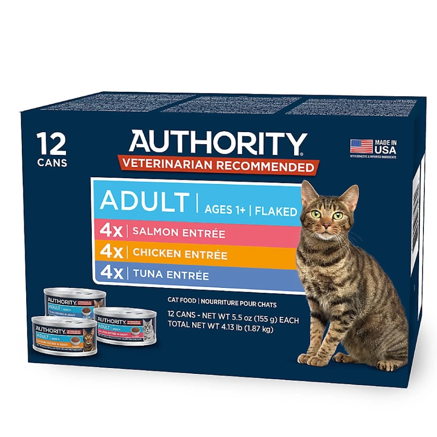PetSmart Authority Everyday Health Cat Wet Food - 66oz, Flaked in Gravy, With-Grain Recipe for Adult Cats