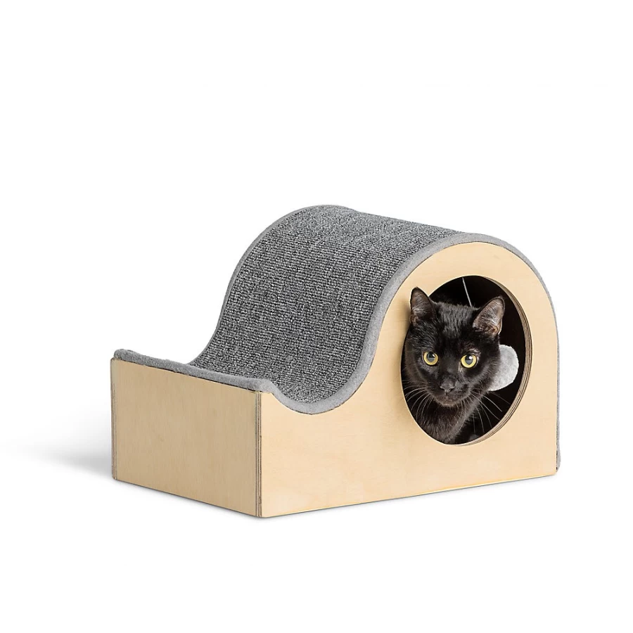 PetSmart Whisker City Modern Curved Cat Scratcher with Hanging Toy for Indoor Cats