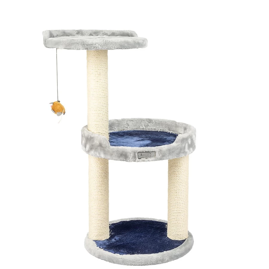 PetSmart Armarkat 30-inch Silver Gray Cat Tree with Real Wood Scratching Posts and Soft Faux Fur