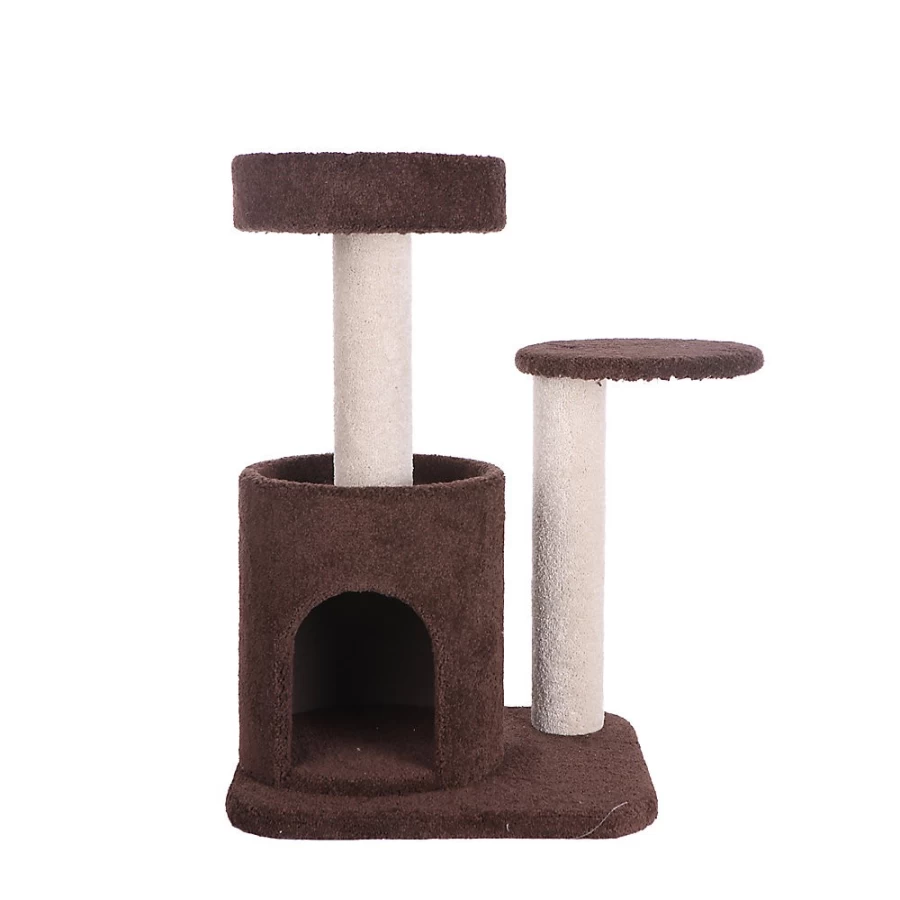PetSmart Armarkat 30-inch Coffee Brown Cat Tree with Real Wood and Premium Carpet for Condos