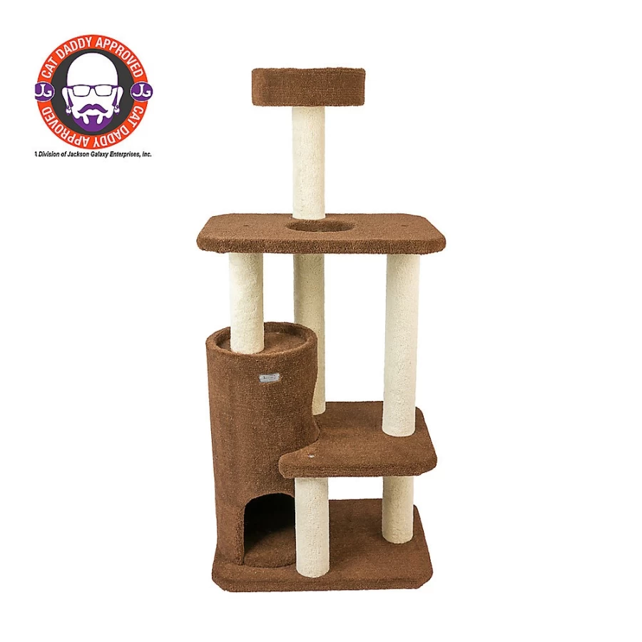PetSmart Armarkat 56-inch Brown Cat Tree with Real Wood and Premium Carpet for Condos