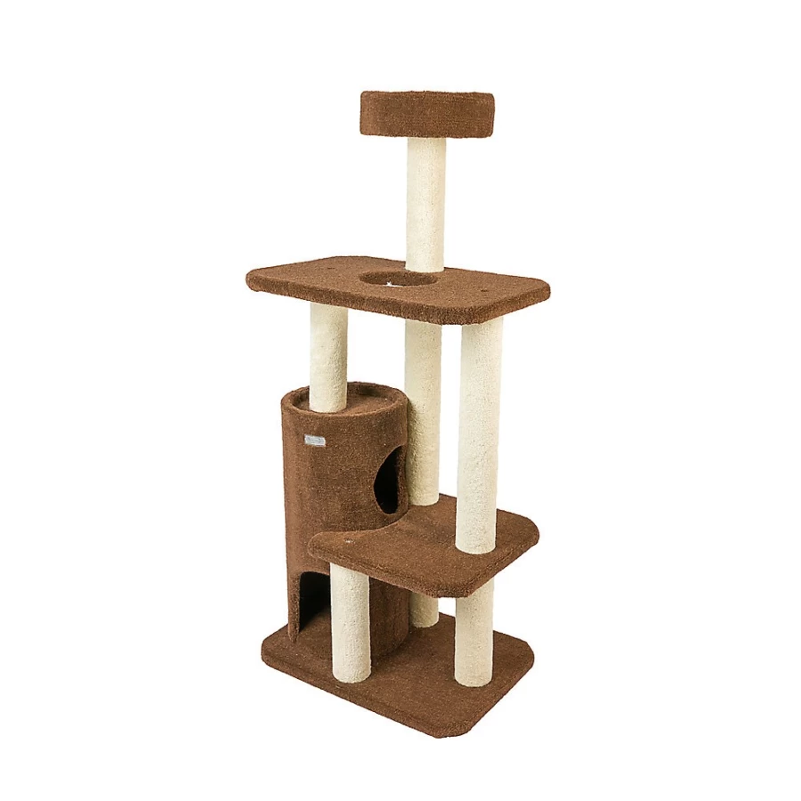 PetSmart Armarkat 56-inch Brown Cat Tree with Real Wood and Premium Carpet for Condos