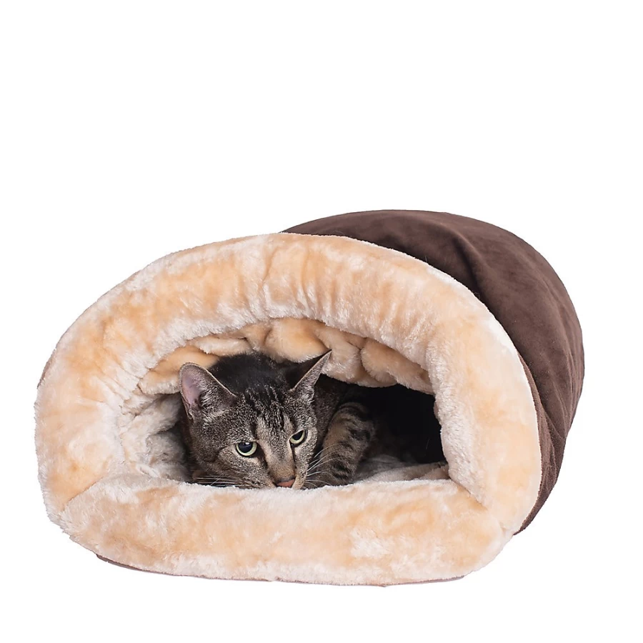 PetSmart Armarkat Mocha Faux Suede Cat Bed - Warm & Cozy Sleeping Cave for Cats