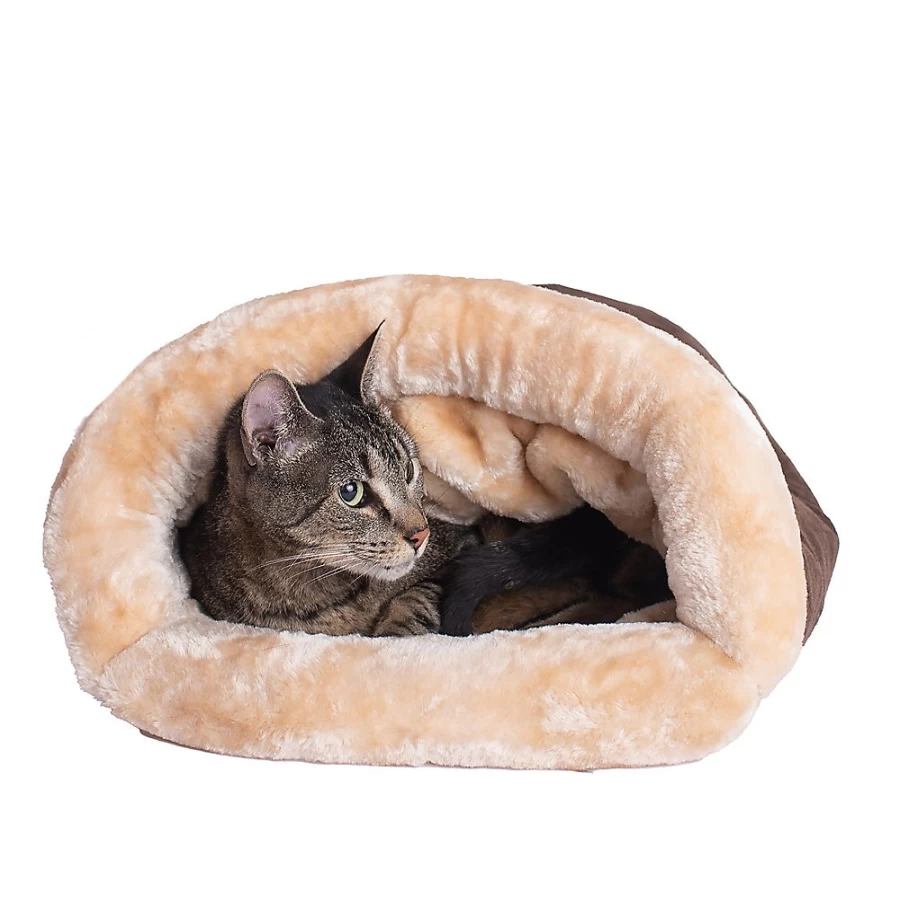 PetSmart Armarkat Mocha Faux Suede Cat Bed - Warm & Cozy Sleeping Cave for Cats