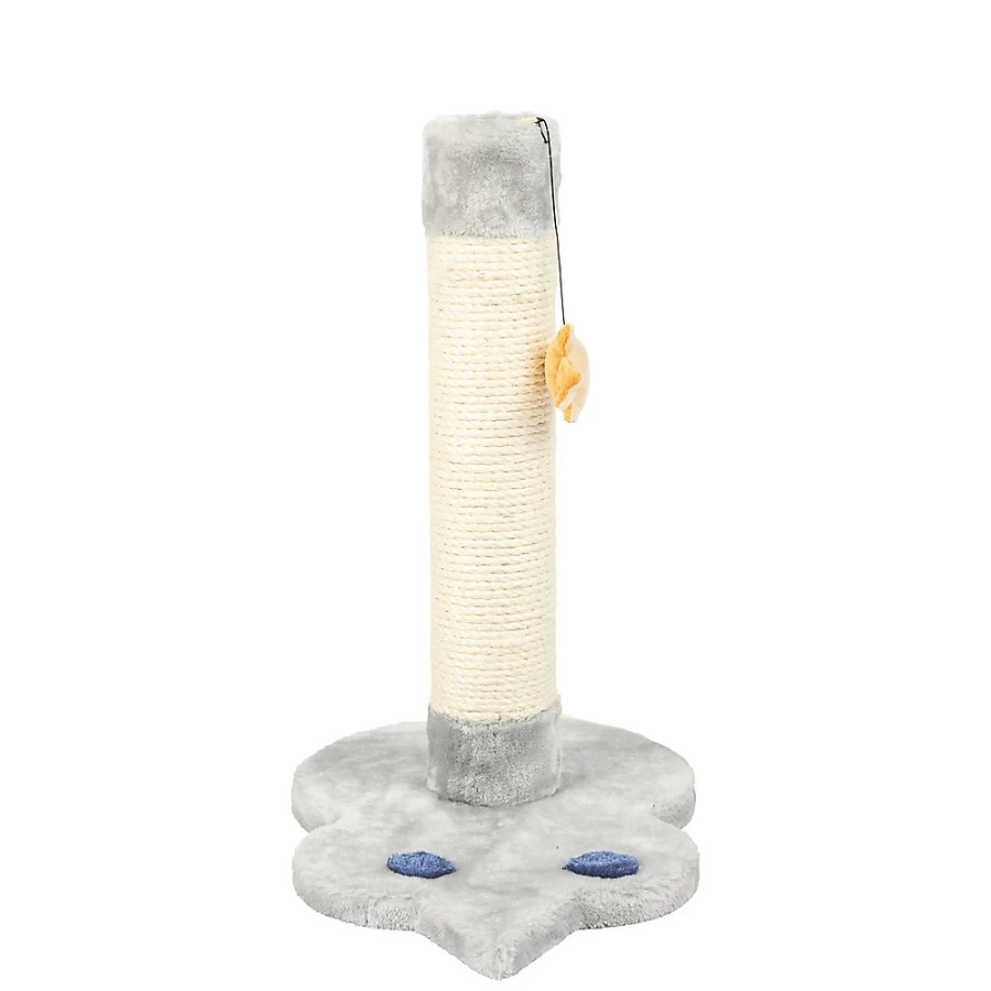 PetSmart Armarkat 19-Inch Real Wood Cat Scratcher with Mouse Toy - Gray Natural Wood Scratching Post for Cats