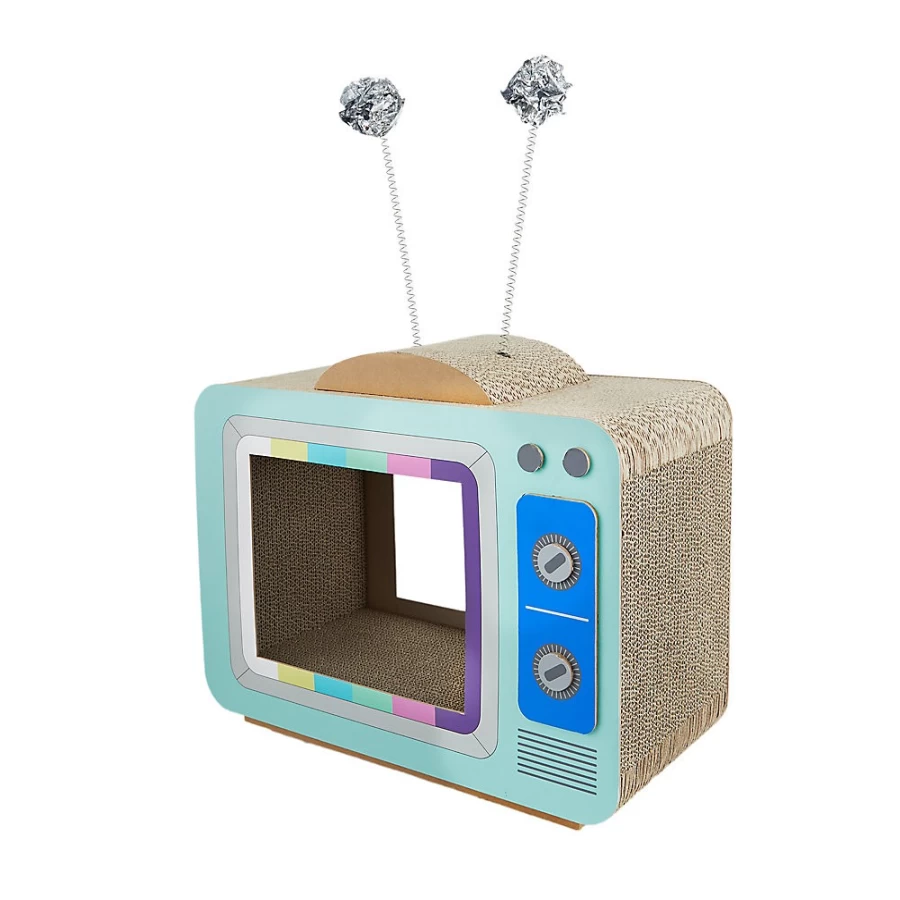 PetSmart Whisker City Corrugated Cardboard Cat Scratcher with Crinkle Balls - Interactive Toy for Indoor Cats
