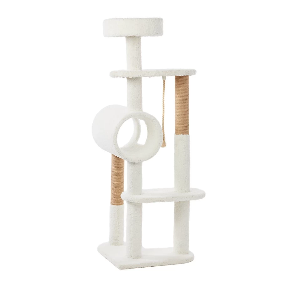 PetSmart Whisker City 60-Inch Cat Tower with Sherpa Condo & Tunnel for Climbing and Play