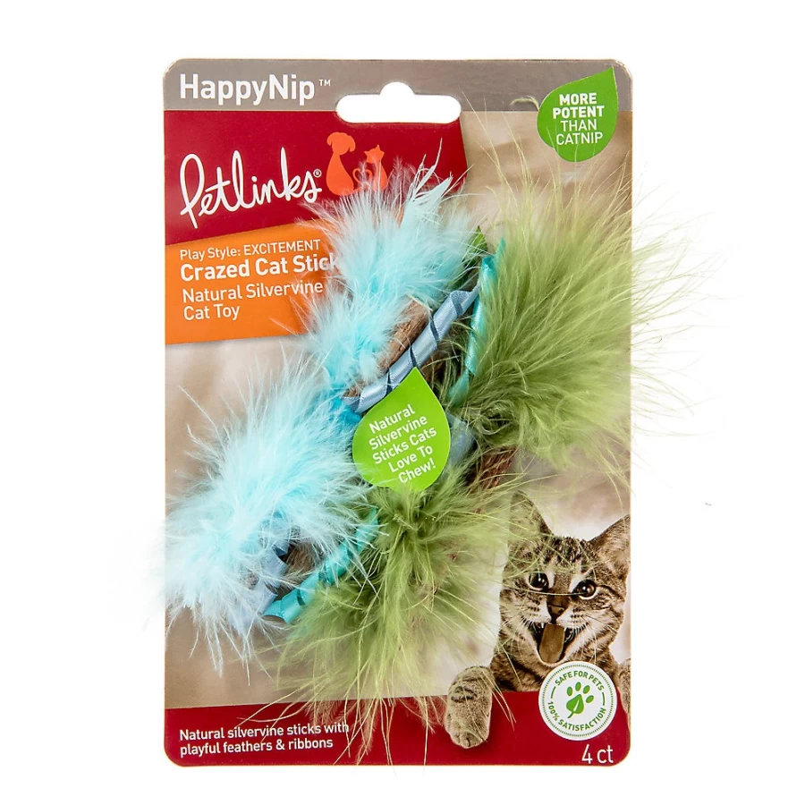 PetSmart Silvervine Cat Toys - 4 Pack Crazed Cat Sticks by Petlinks for Playful Kitties