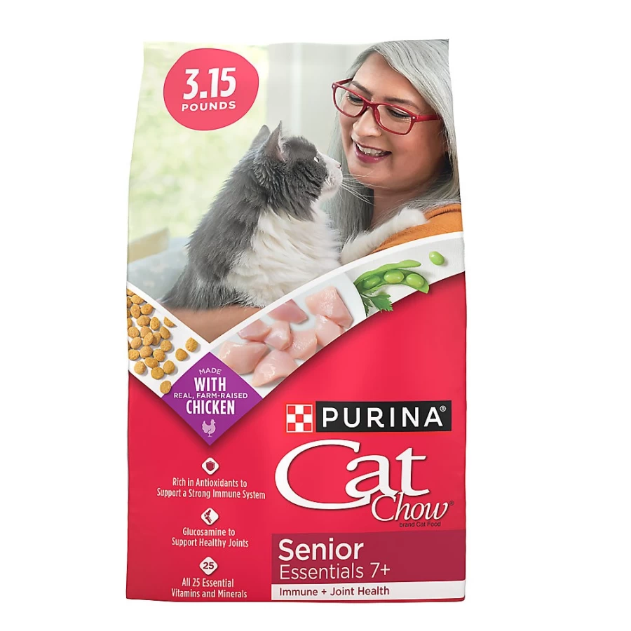 Purina Cat Chow Senior Dry Cat Food - Chicken Recipe, No Artificial Colors or Flavors | PetSmart