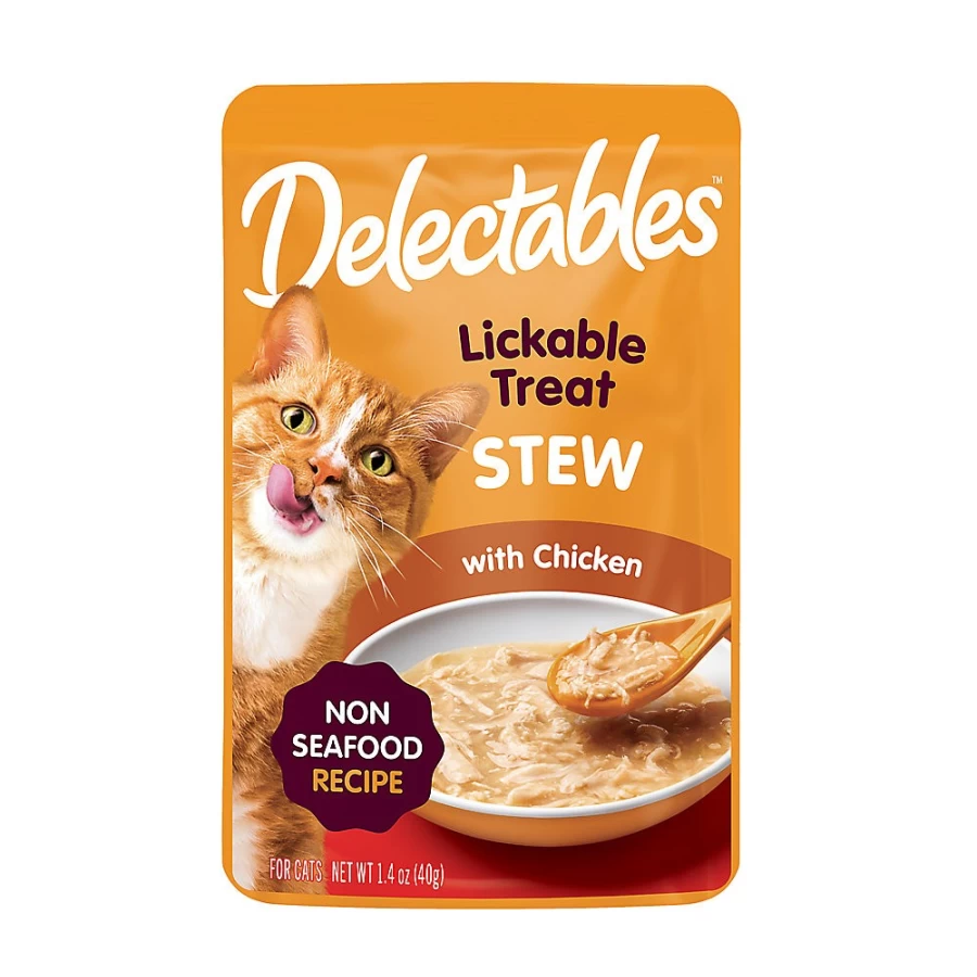 "PetSmart Lickable Stew Cat Treats - Chicken Flavor, 1.4oz Pouch, Tasty & Healthy Snack for Cats"