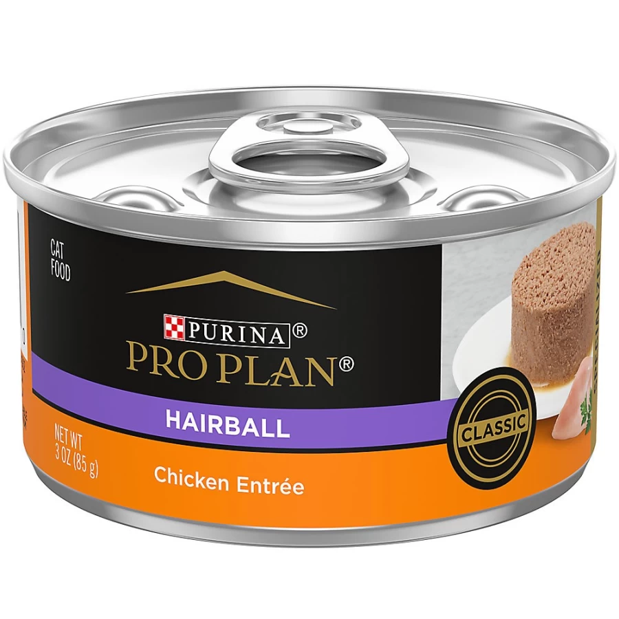 Purina Pro Plan Adult Cat Wet Food for Hairball Control - Natural Ingredients, No Artificial Colors or Preservatives, 3oz Can - PetSmart