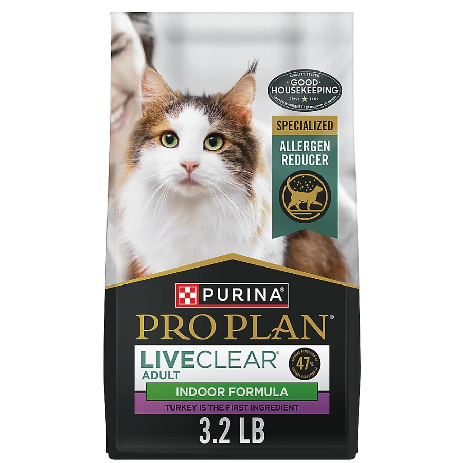 Purina Pro Plan LiveClear Indoor Adult Dry Cat Food - Turkey Flavor | Hypoallergenic & Allergy Reducing Formula | PetSmart