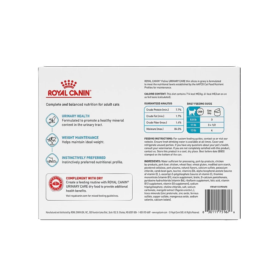 PetSmart Royal Canin Feline Urinary Care Wet Cat Food - 3 oz Cans, Pack of 12, Thin Slices in Gravy for Urinary Health