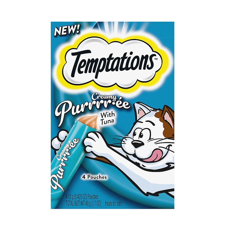 PetSmart Tuna Puree Creamy Adult Cat Treats - Temptationstrade Purrrr-e Snacks for Cats