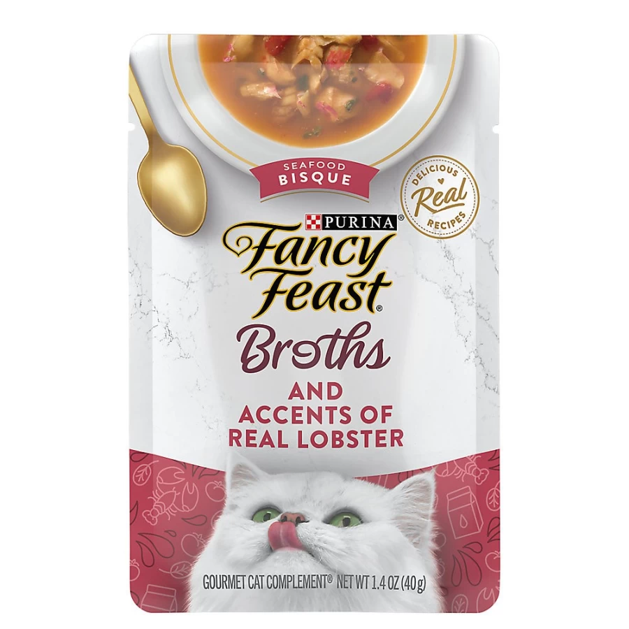 PetSmart Fancy Feast Grain Free Broths Adult Wet Cat Food, Limited Ingredient Recipe, 1.55 oz. Pouch