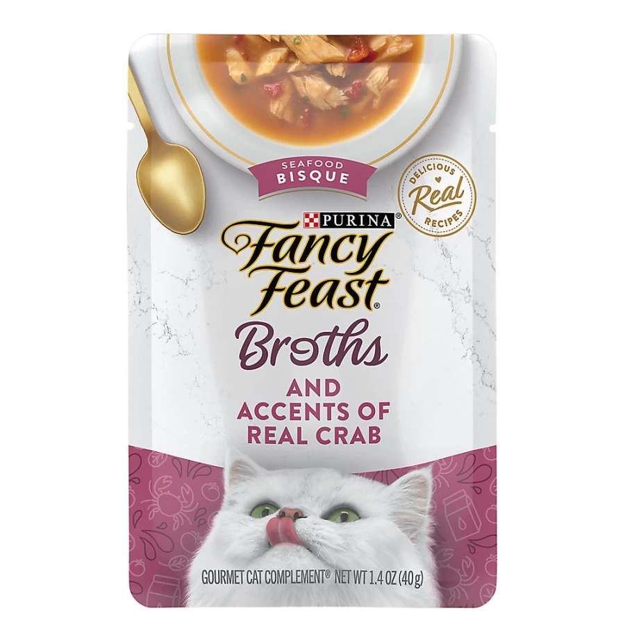 PetSmart Fancy Feast Grain Free Broths Adult Wet Cat Food, Limited Ingredient Recipe, 1.55 oz. Pouch