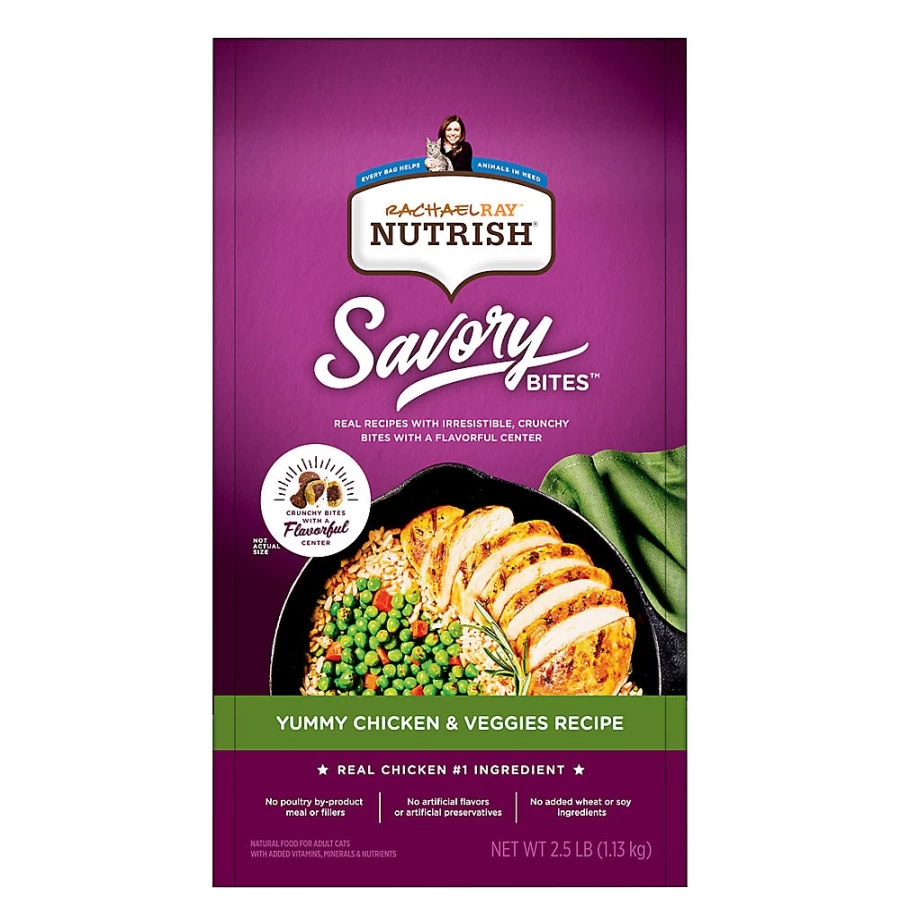 Rachael Ray Nutrish Savory Bites Chicken & Veggies Dry Cat Food for Adults - PetSmart
