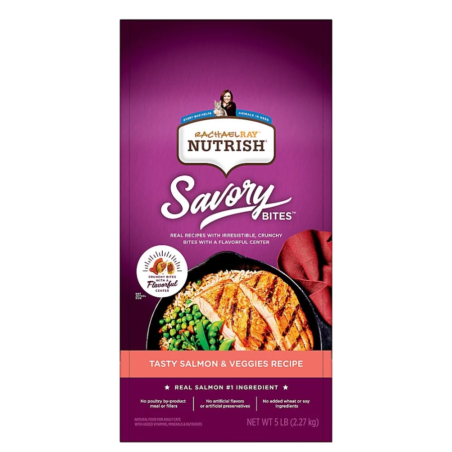 Rachael Ray Nutrish Savory Bites Salmon & Veggies Recipe Dry Cat Food for Adult Cats - PetSmart