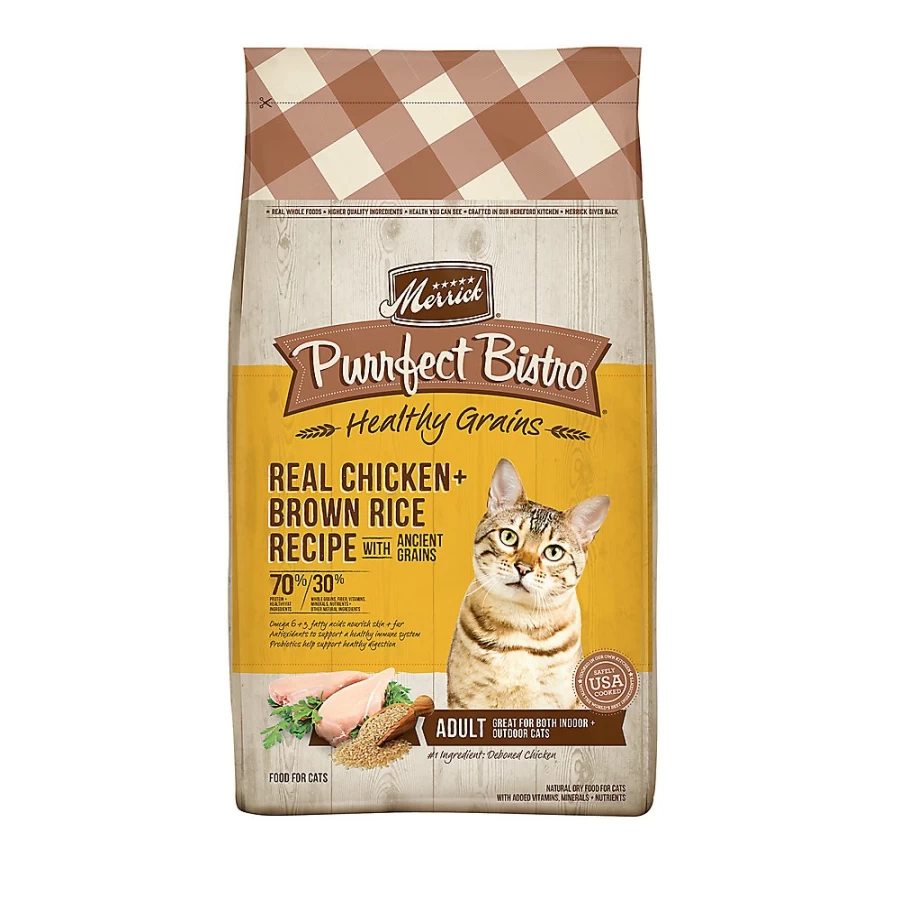 PetSmart Merrick Purrfect Bistro Dry Cat Food - Natural Chicken Recipe for All Life Stages, No Artificial Colors or Flavors
