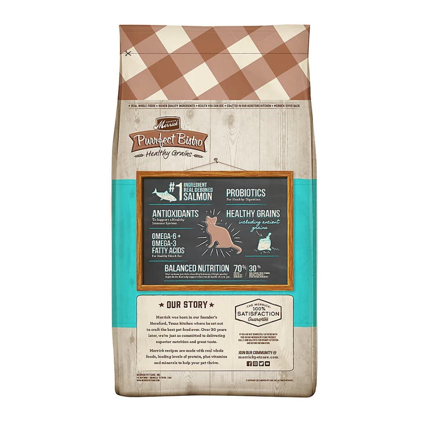 PetSmart Merrick Purrfect Bistro Salmon Dry Cat Food for All Life Stages - Natural, No Artificial Colors or Flavors