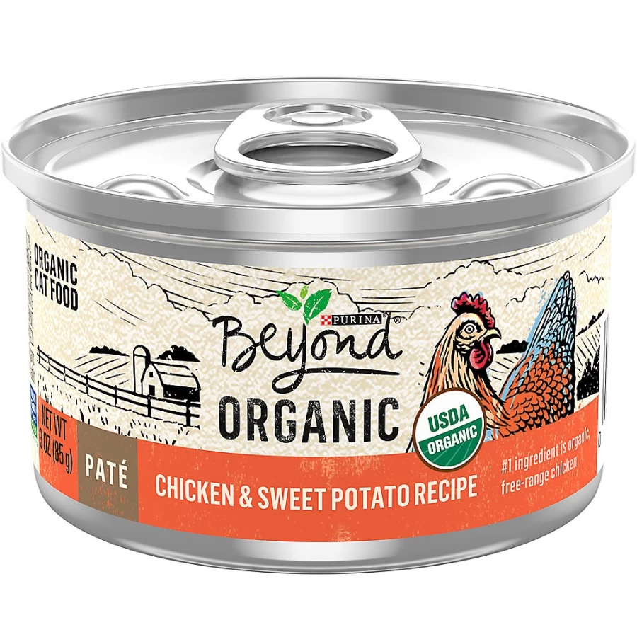 Purina Beyond Organic Grain-Free Wet Cat Food for Adults - 3.33 oz Cans, Natural & Non-GMO Recipe | PetSmart