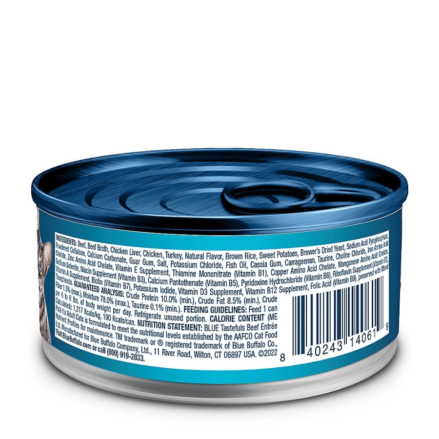 PetSmart Blue Buffalo Tastefuls Natural Beef Pate Wet Cat Food for Healthy Nutrition