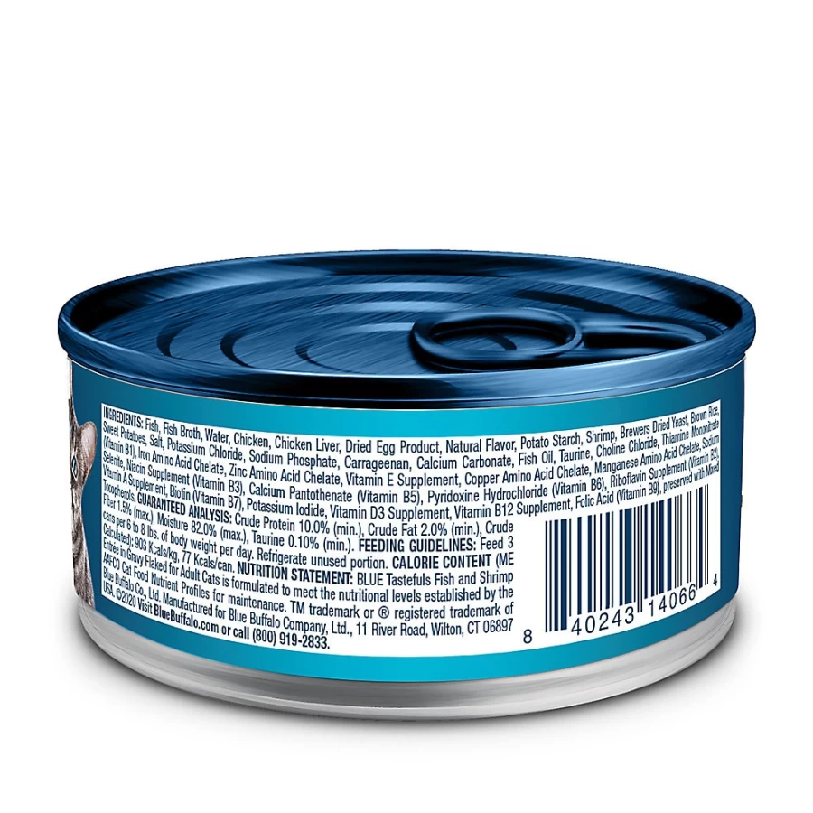 PetSmart Blue Buffalo Tastefuls Flaked Wet Cat Food - Natural Fish & Shrimp Recipe for Cats