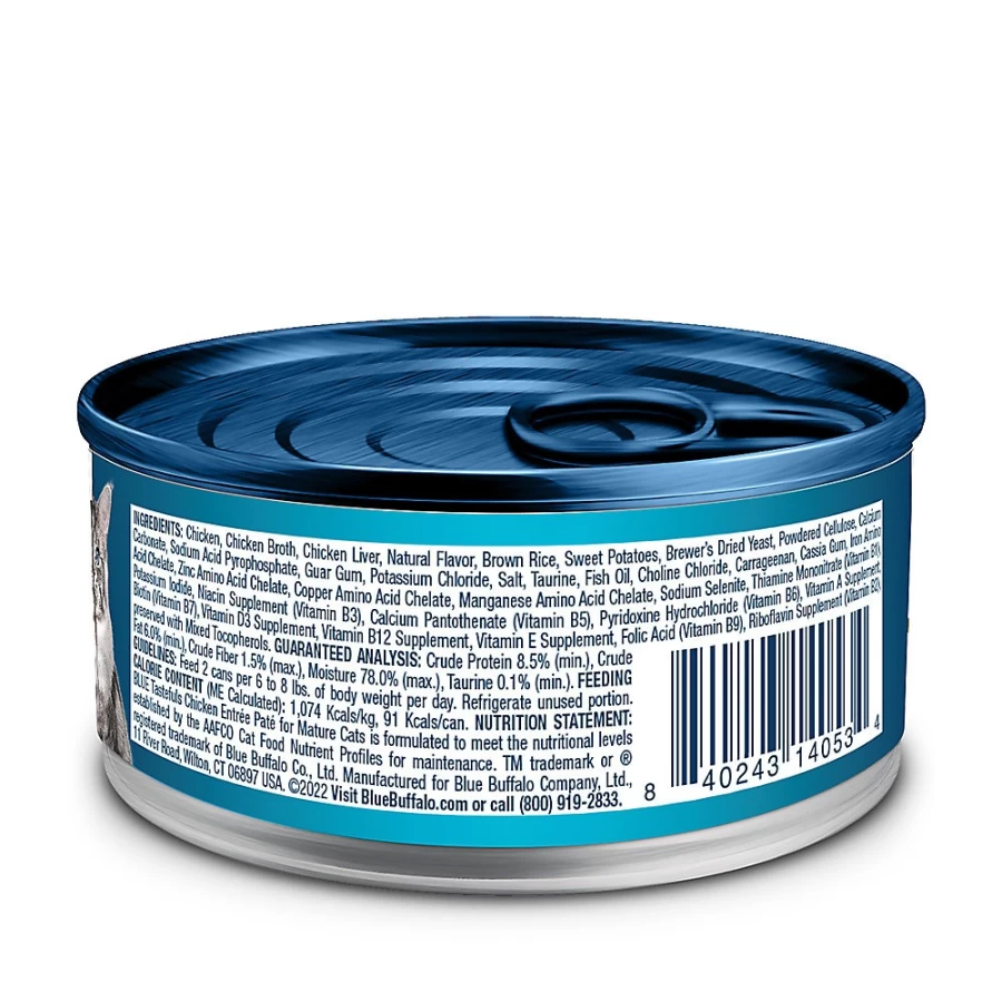 PetSmart Blue Buffalo Tastefuls Senior Wet Cat Food Pate - Natural Chicken Recipe for Older Cats