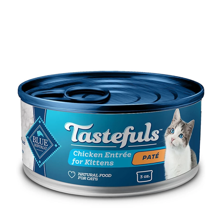 PetSmart Blue Buffalo Tastefuls Kitten Wet Cat Food Pate - Natural Chicken Recipe for Healthy Growth