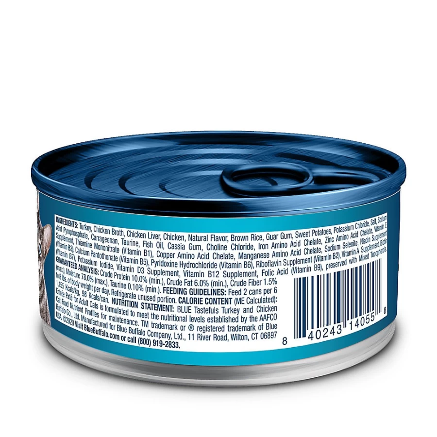 PetSmart Blue Buffalo Tastefuls Wet Cat Food Pate - Natural Turkey & Chicken Recipe for Cats
