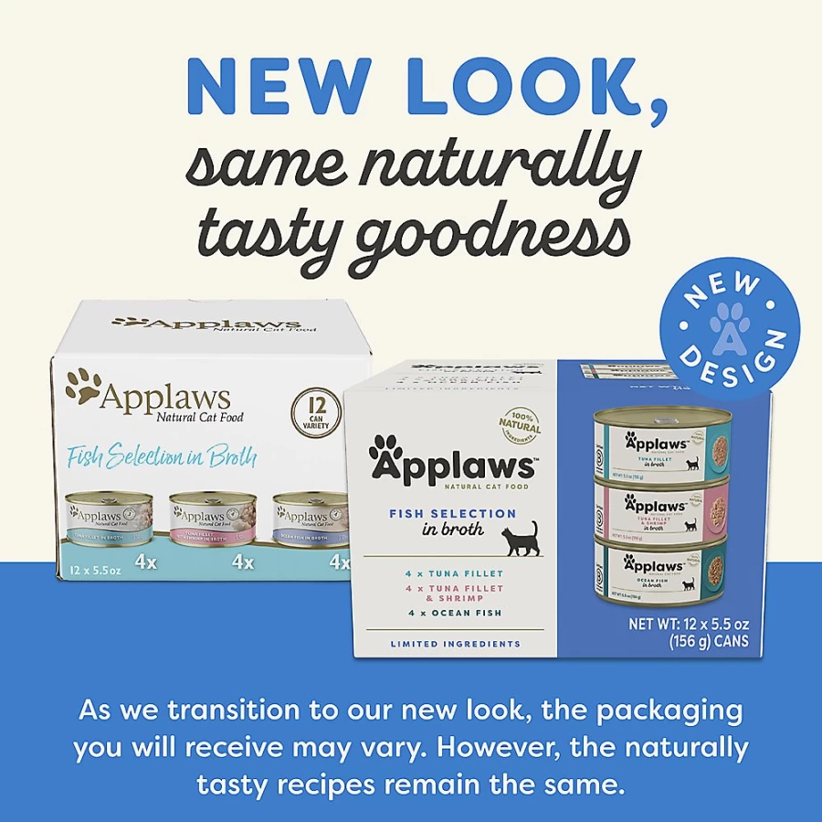 PetSmart Applaws Natural Wet Cat Food Multipack - 12 Cans, Grain-Free, Premium Quality